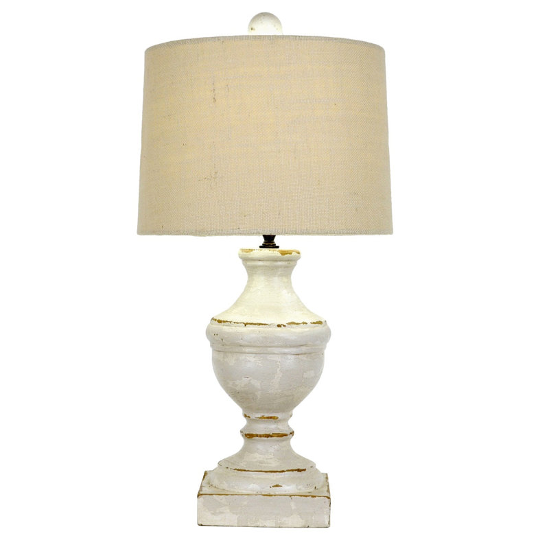 Porter Table Lamp, Off White Distressing, Off White