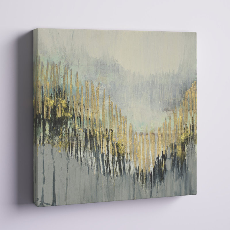 «Gilded Striations I» par Jennifer Goldberger - impression sur toile tendue, H 12 po x l 12 po