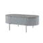 Table basse yukino gris ultrabrillant et finition chromée