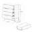 Wood Console Table with 4 Drawers,White