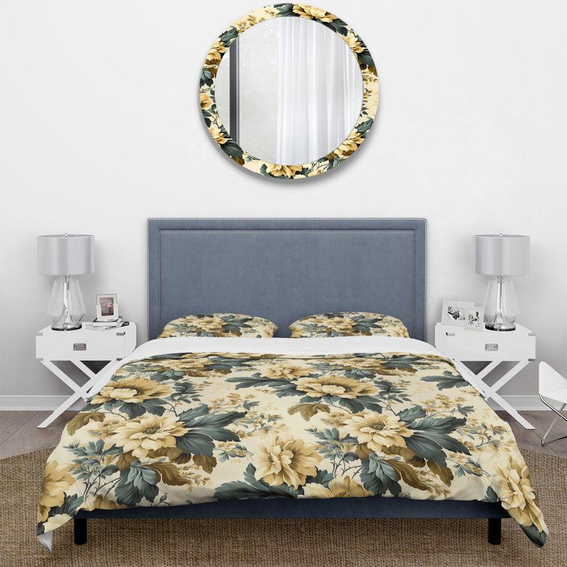 Literie damas rétro Vintage, Housse de couette pour très grand lit et 2 très