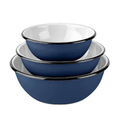Farm Kitchen Enamel Bowl Set Of 3 (1.5L + 2.5L + 4L)
