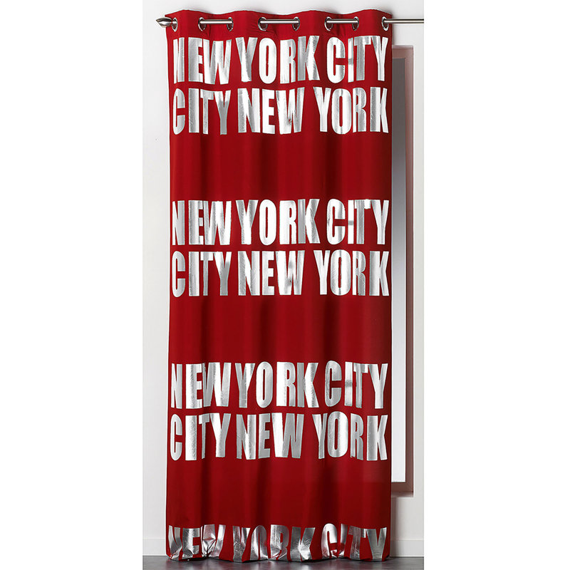 New York Blackout Curtain Single Panel, Red