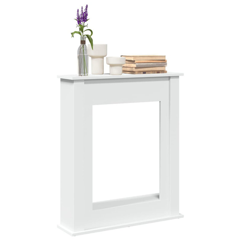 Fireplace Surround 75x87.5 Cm Engineered Wood, 87.5cm H x 75cm W x 20cm D, White