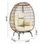 Fauteuil de patio autoportant moderne Spezia avec coussins en polyester et structure en métal brun clair et crème-1213089690
