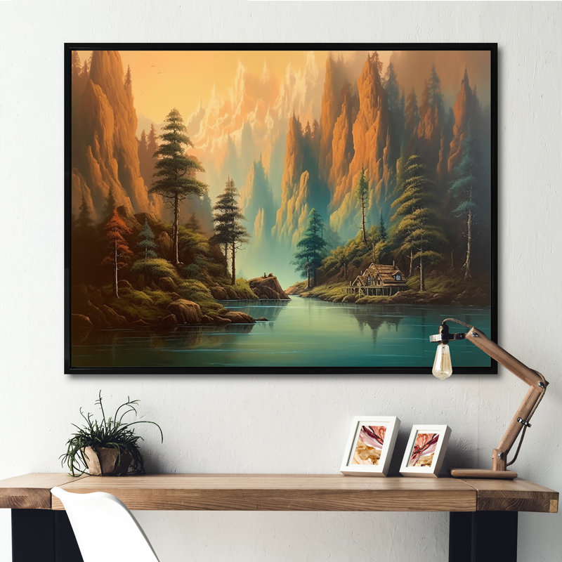 «Environmental View I», reproduction sur toile, H 12 po x l 20 po x P 1 po, Cadre flottant noir
