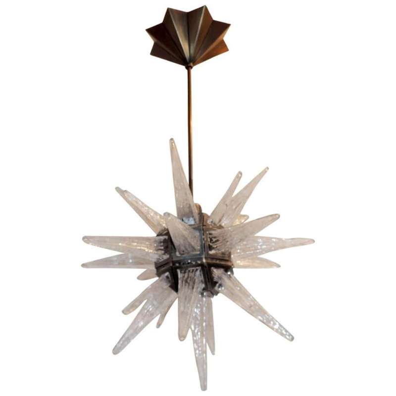 Lustre étoile en bronze à 8 lumières Aniessa, Fumée, 18" Diameter x 18" Height, Nickel
