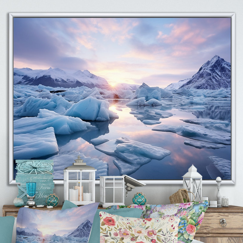 Blaiklee - Glacier Frozen Bliss - impression, H 24 po x l 32 po, White Picture Framed