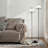 58.26" Matte Black Polly Twin-Head Floor Lampentryways Bedrooms Living spaces