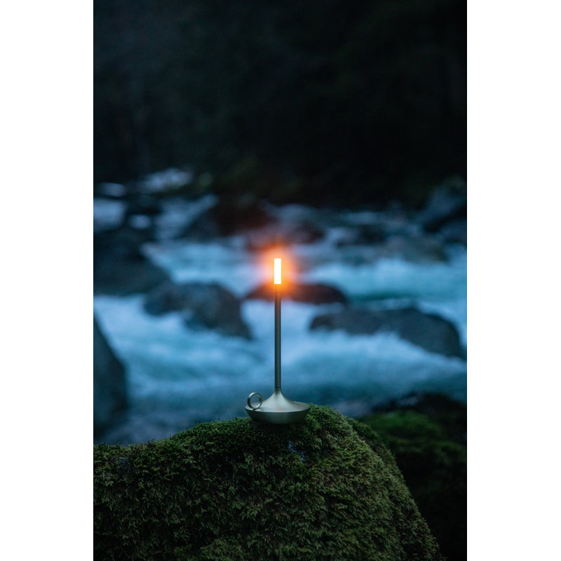 Candle-Inspired Portable Rechargeable Lamp - Wick, 10.2" H x 4.7" W x 4.7" D, Graphite