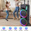 Haut-parleur Bluetooth 15 000 W avec double caisson de basses et caisson de basses de 15 po pour système de sonorisation de fête et 2 micros karaoké à télécommande