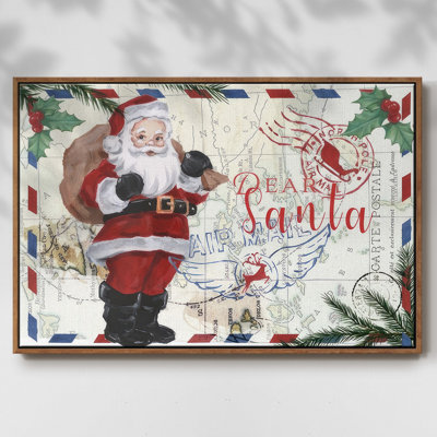 Toile tendue avec châssis en A, collection Christmas Par Avion