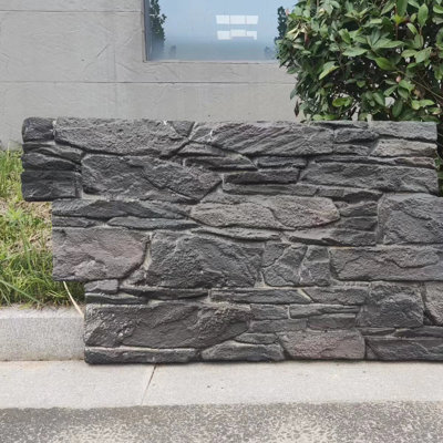Britwall Rustic Stacked Slate PU Wall Panel 1200 x 600 mm Charcoal
