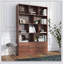 Bibliothèque 70,87 pouces de hauteur avec 10 cubes et 3 portes, organisateur de rangement moderne à 4 niveaux pour salon et bureau