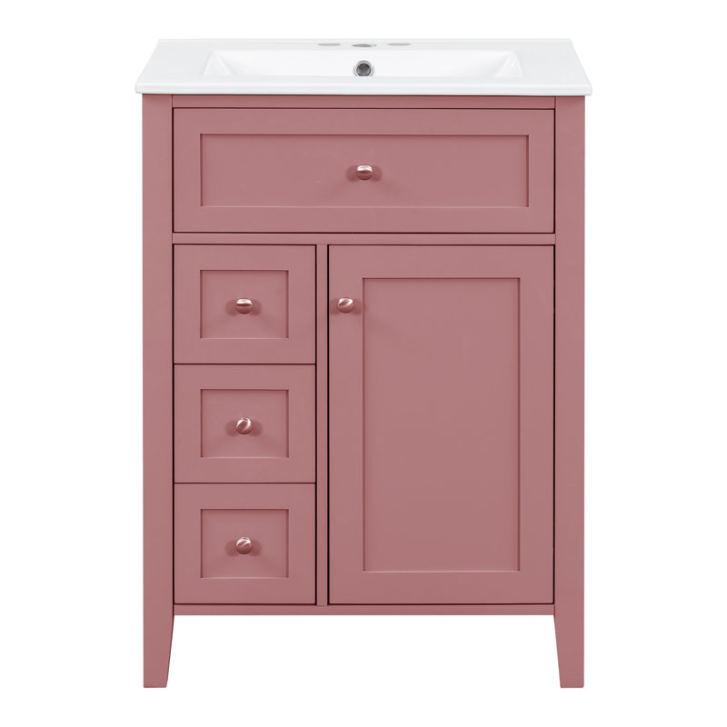 Meuble-lavabo moderne 24 "avec lavabo, Rose