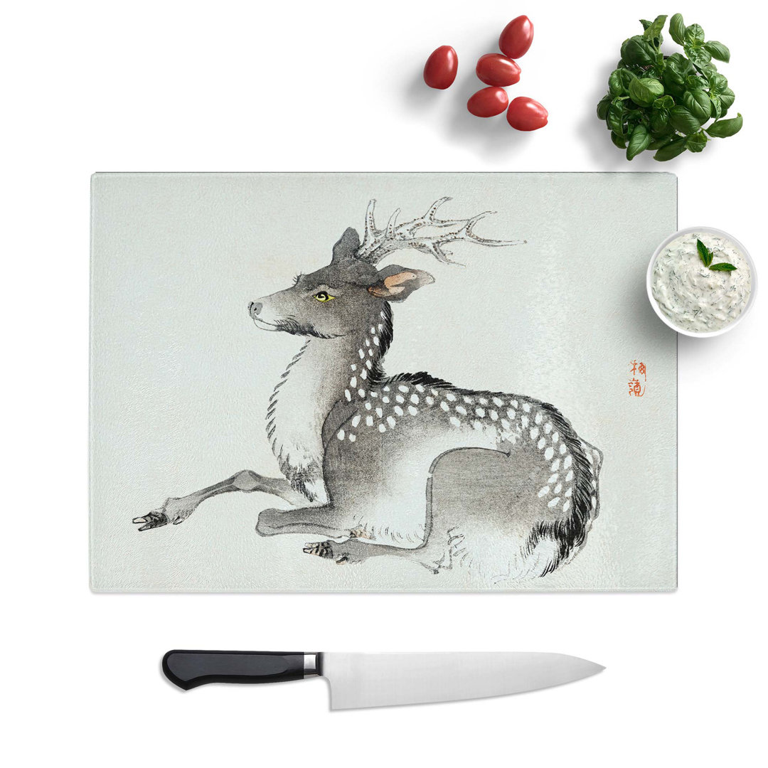 Glass Elk by Kono Bairei Chopping Board