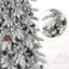 Arbre de Noël floqué avec support en métal-1731766419