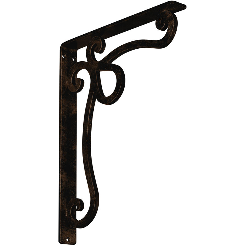 Support en fer forgé Orleans, Bronze vieilli, H 15 po x l 1,5 po x p 12 po