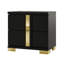 Ensemble de chambre à coucher double, noir et or, ensemble de 3 pièces avec commode et table de chevet-133711478