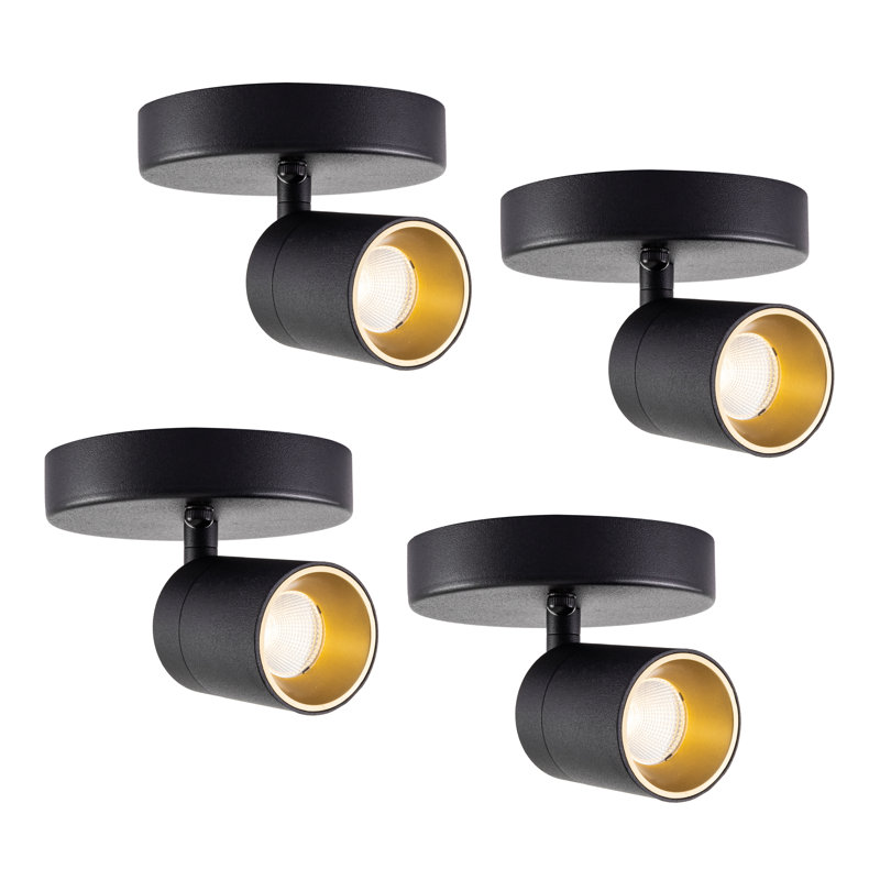 LED Spotlight, Matte Black, Matte Black, 4 Lights