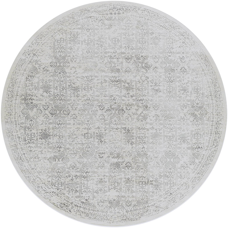 Copenhaver Power Loom Grey/Cream Area Rug, Round 160cm