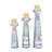 Ceramic Abstract Wrapped Decorative Silver Candle Holder Set