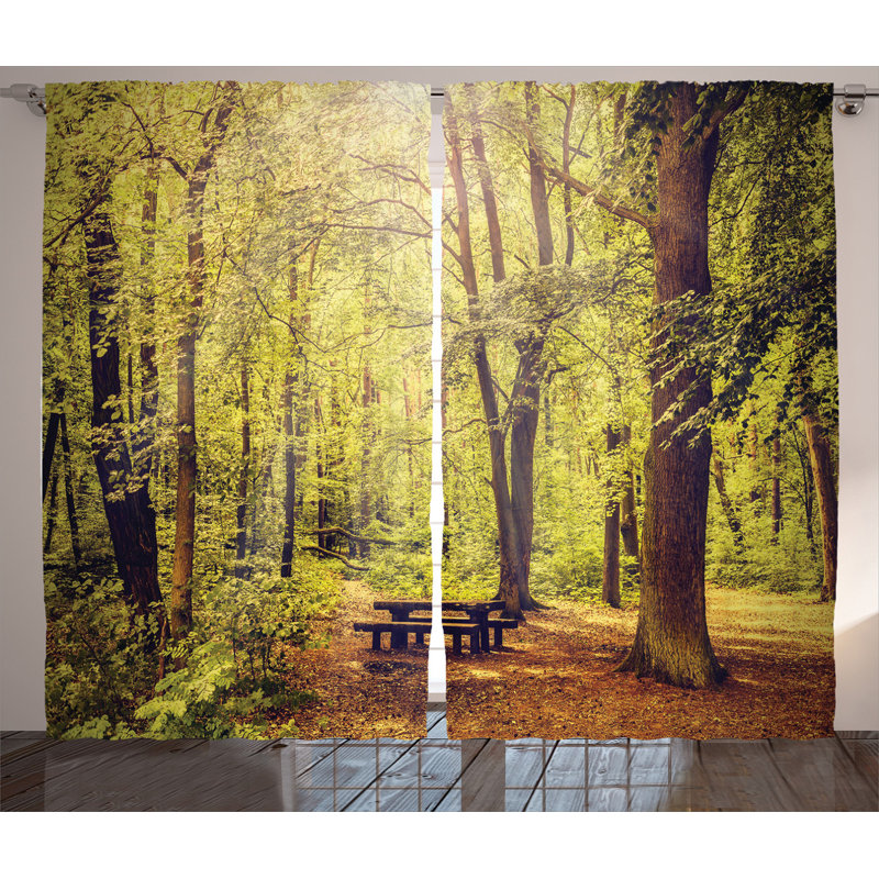 Forest Semi-Sheer Rod Pocket Curtain Panels, 54" x 63"
