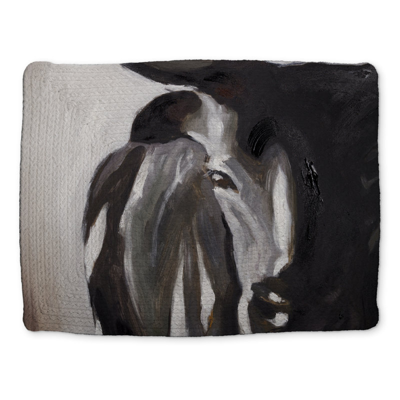 Bull Head Closeup Braided Polyester Placemat - Farm Decor