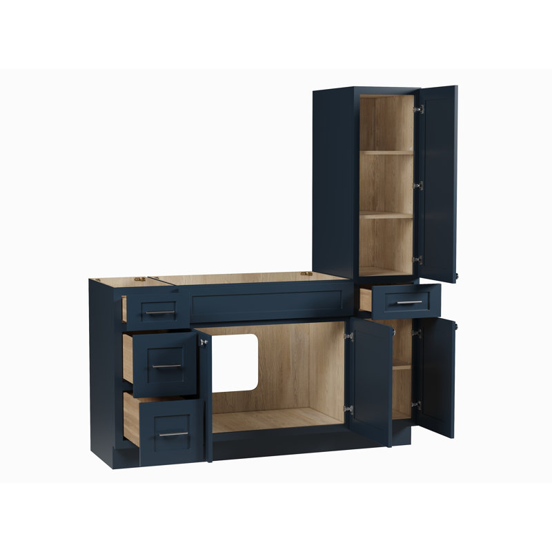 Meuble-lavabo simple 63 po Disar, Bleu