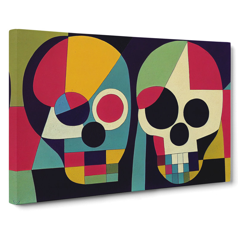 Two Skulls - Wrapped Canvas Print, 35cm H x 50cm W x 3cm D