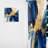 Dark Blue and Gold Strokes VIII - Modern Velvet Curtain - Room Darkening - 1 panel-107826841