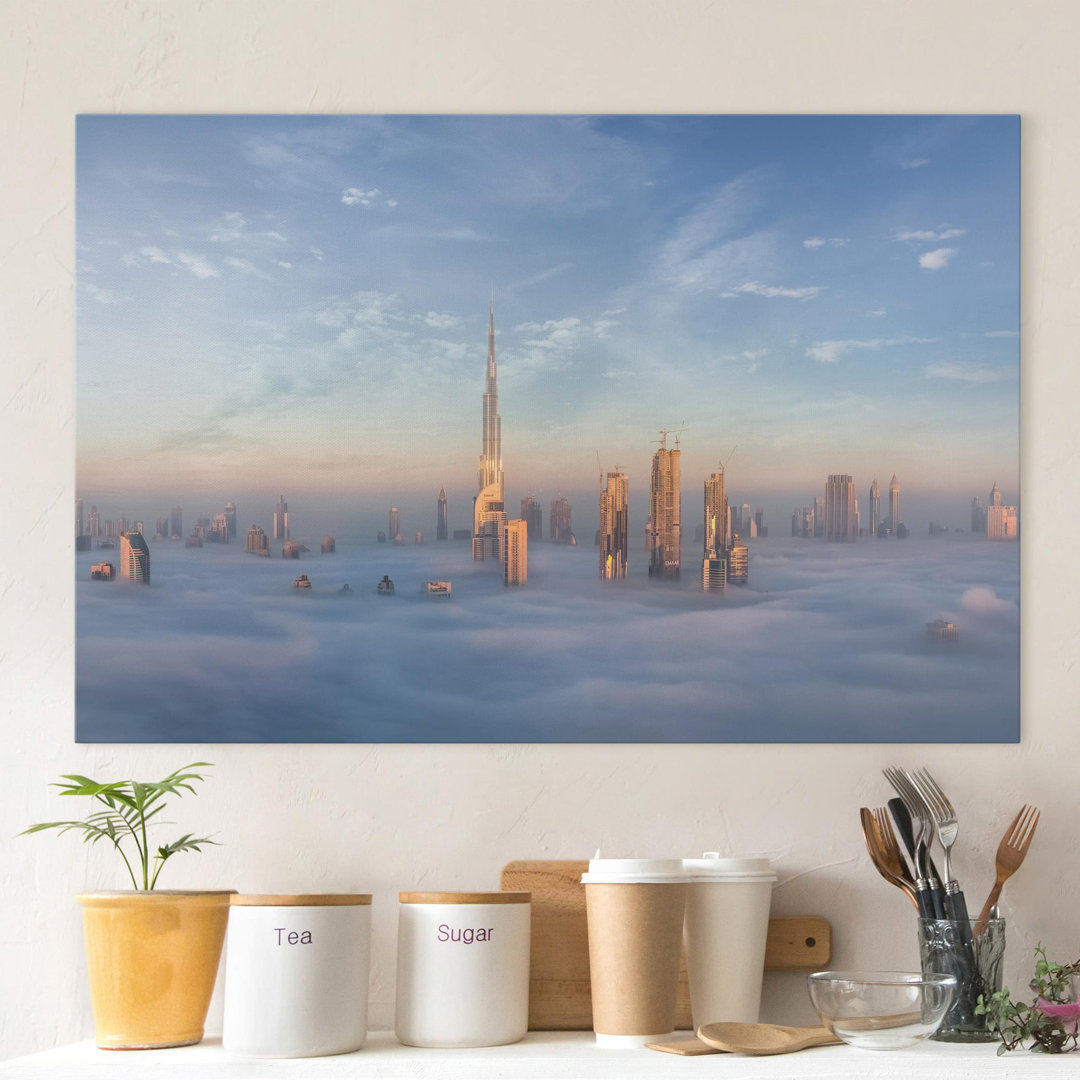 Leinwandbild Dubai über den Wolken