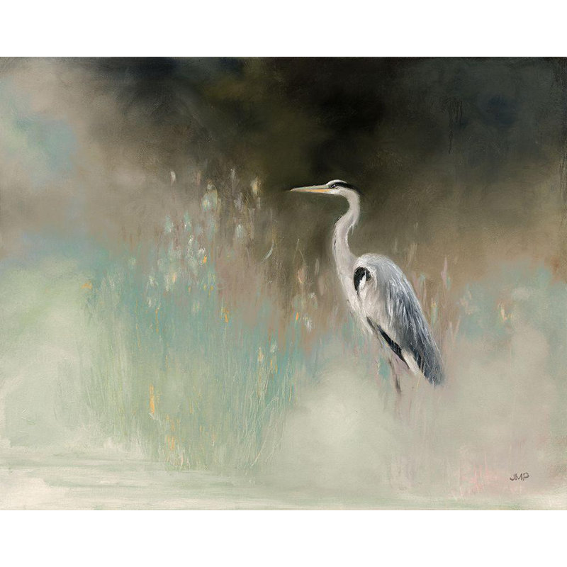 Bayou Breeze Purinton, art sur toile tendue de la galerie Julia: Peaceful Egret Teal, H 28 po x l 34 po