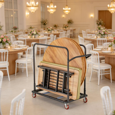 Camion de table pliable, chariot à main robuste de capacité de 1800 lb avec roues pivotantes de 5 pouces, chariot noir pour le garage, la maison, les événements de fête, les meubles d'hôtel, très grande capacité