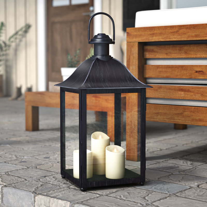 Porte-lanterne Idora, H 23 po x l 11,5 po x P 11,5 po, Noir