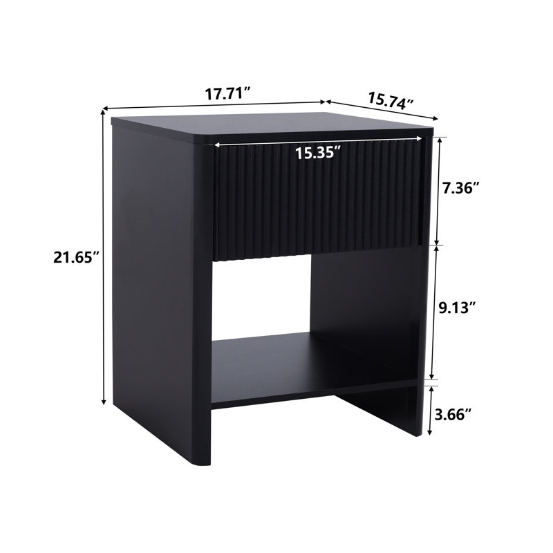 Yusdel 2 - Drawer End Table Set, Black