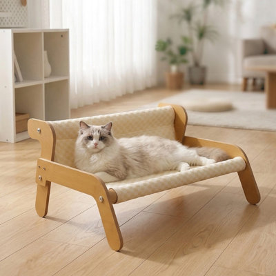 Méridienne à griffer Modern Sisal, cadre en bois avec surface tissée pour chats d'intérieur
