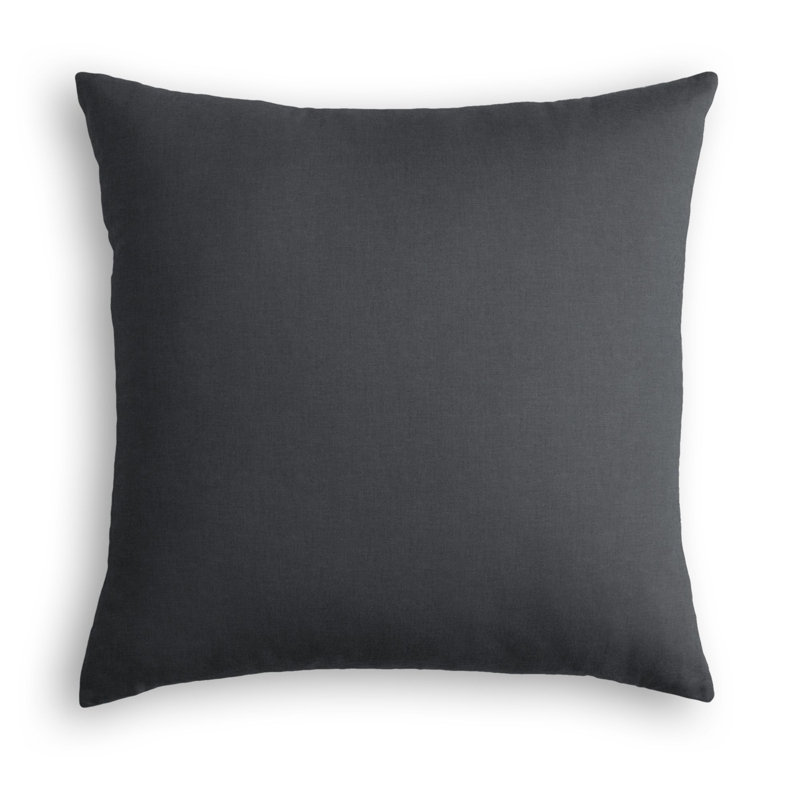 Housse de coussin carrée, 24 po x 24 po, Gris foncé / Bleu, Housse de coussin seulement - sans coussin