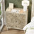  Farmhouse 3 Drawer Home Bedroom Dresser with Embossed Flower Motif Front