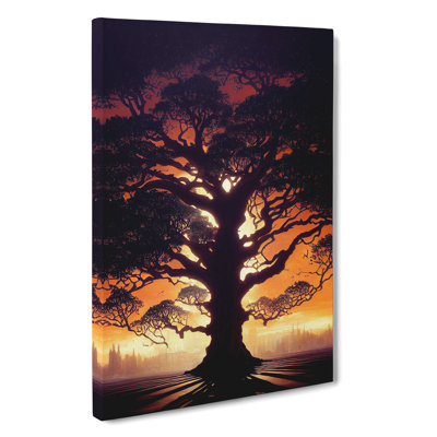 Tree At Sunset - Wall Art