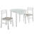 Bucknell 3-Piece Round Drop-Leaf Dining Set with 2 Upholstered Chairs, White