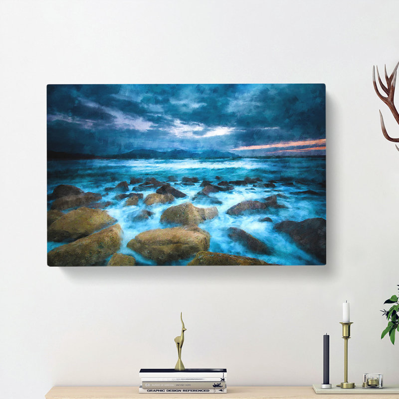 Stormy Evening In Wales - Wrapped Canvas Print, 60cm H x 91cm W x 3cm D