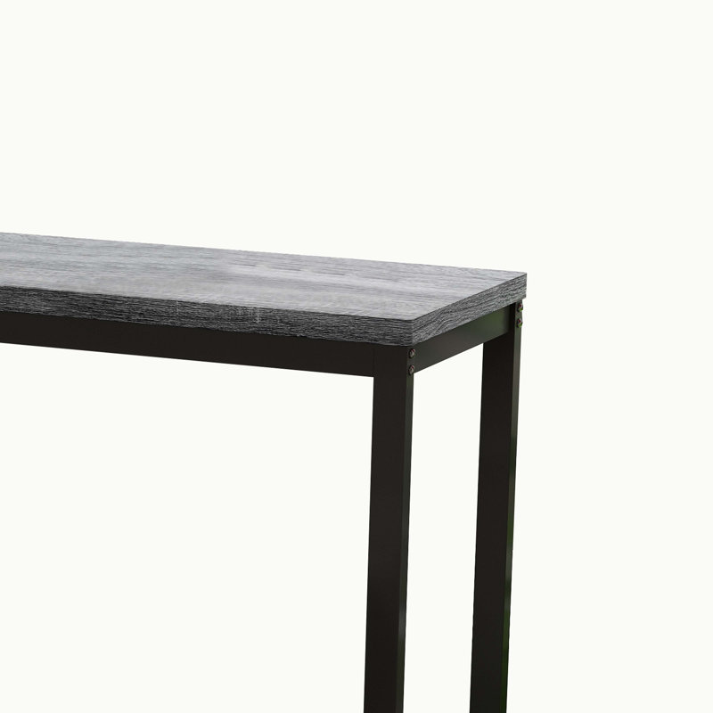 Table de salle à manger de cuisine moderne, ensemble de table de salle à manger longue avec 3 tabourets, gris, Gris/noir