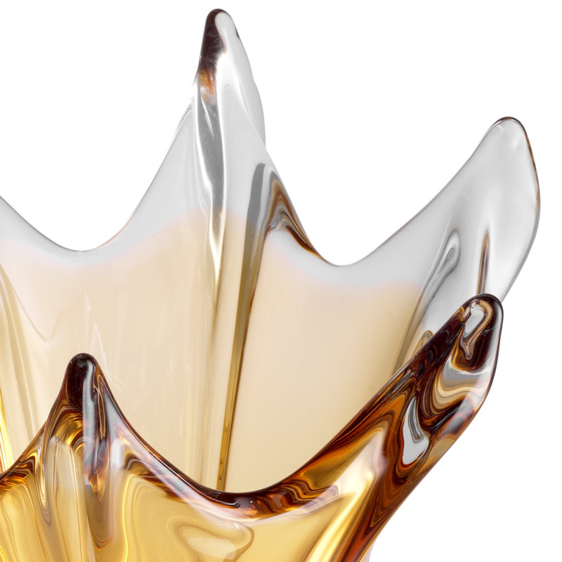 Sutter Handmade Handblown Glass Table Vase, Yellow
