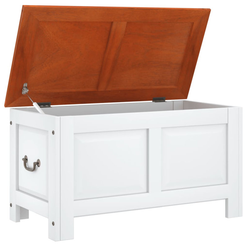 Piece Camp Trunk / Footlocker, 47cm H x  90cm W x 45cm D, Brown/White