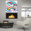 «Unicorn Over Rainbow» par Rey Klimt, art mural en verre acrylique