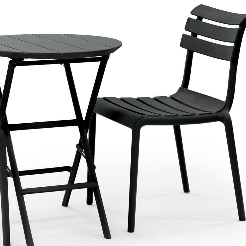 Ensemble bistro rond 2 personnes Centerville, Noir