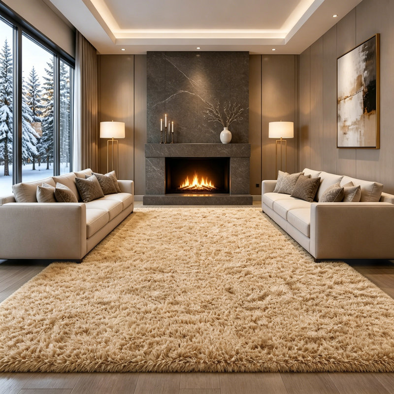 Aalieyah Deep Pile Fluffy Shaggy Area Rug for Indoor Use camel, 200*300cm