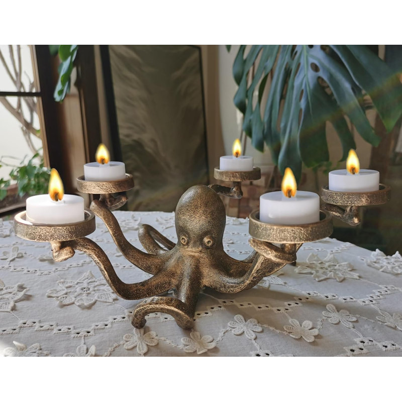 Iron Octopus Tea Candleholder