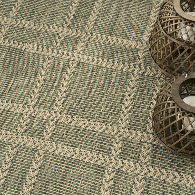 Tapis vert moderne 4 pi x 6 pi Manderella, Rectangle 4pi x 6 pi, Vert